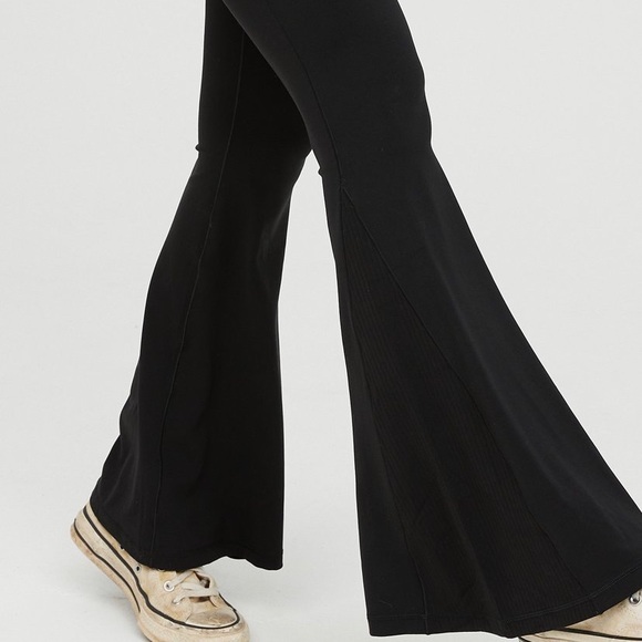 OFFLINE By Aerie Real Me High Waisted Crossbody Rib Super Flare Leggings - Picture 8 of 11